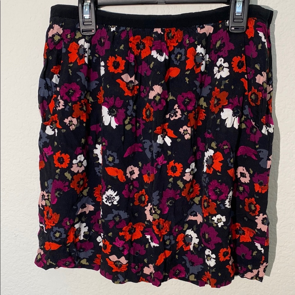 Comptoir Des Cotonniers Red and White Ruched Bubble Mini Skirt